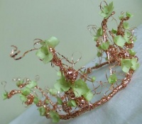 Copper wire Spiral pot scrubber becomes a Tiara