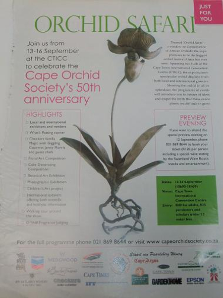 Cape Orchid Society's 50th anniversary.