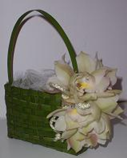 Cymbidium Orchid and Flax gift Handbag