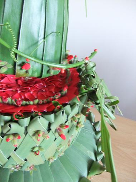 Flax bird on the cake made from plant material