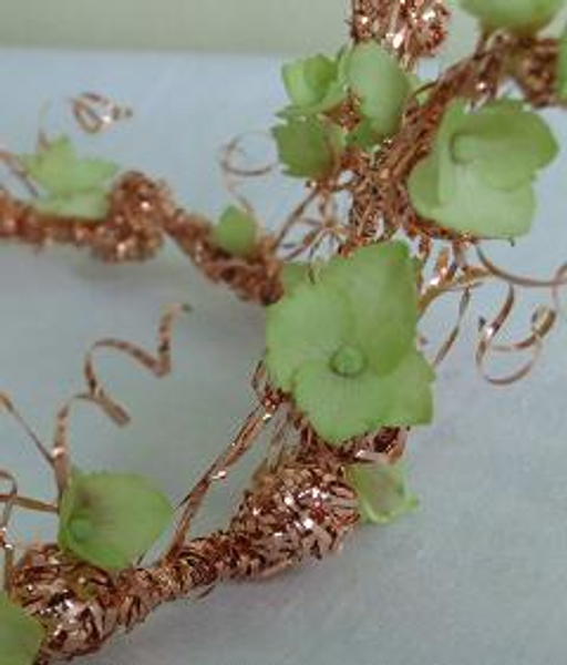 Hydrangea florets on a wire tiara