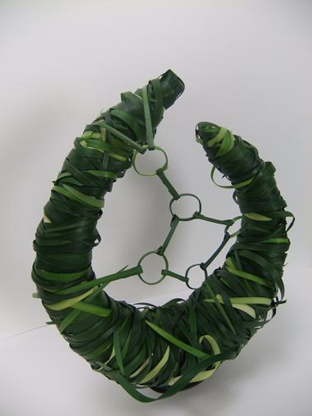 Looped lily grass contemporary floral art design