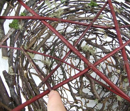 Twig lattice to cover a basket