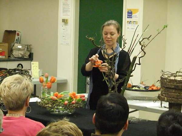 Floral Art demonstration at The Capilano Flower Arrangers club- A Floral Fabel.