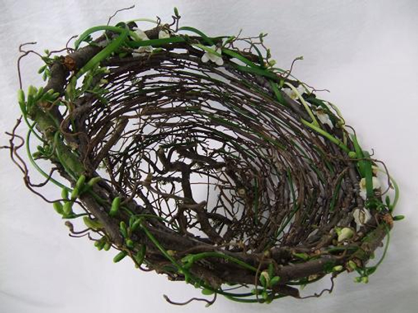 Freesia, grass and twig platter