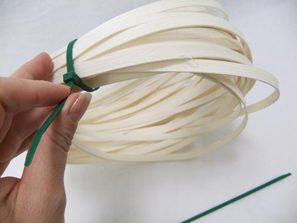 Loosely tie the cane coils with a cable tie
