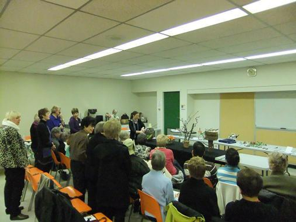 A Floral Fable Design demonstration Capilano Flower Arranging club.