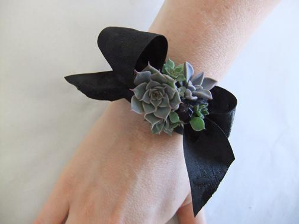 Long lasting Echiveria wrist corsage