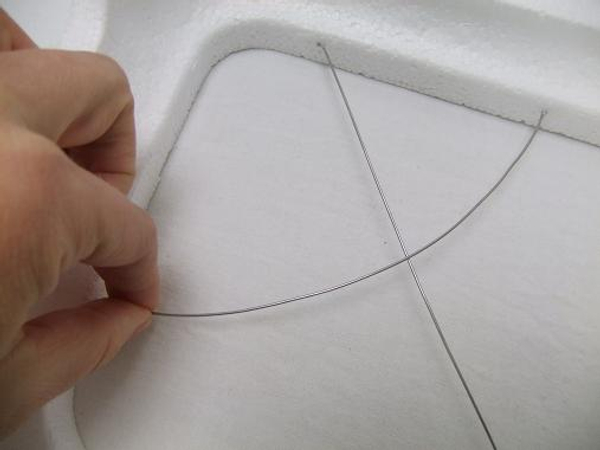 Press the wire into the foam to start a grid.