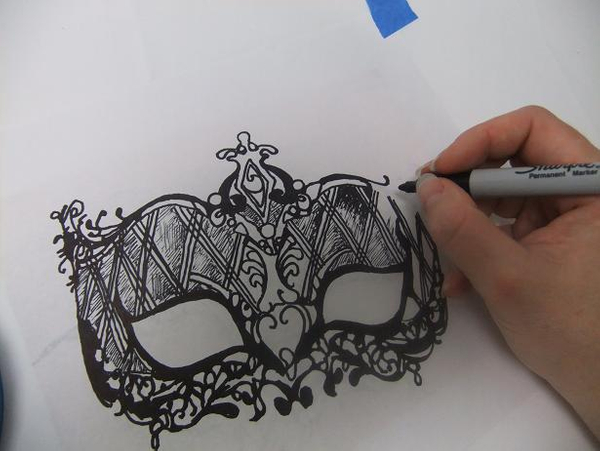 Guide pattern for the Masquerade Masque.