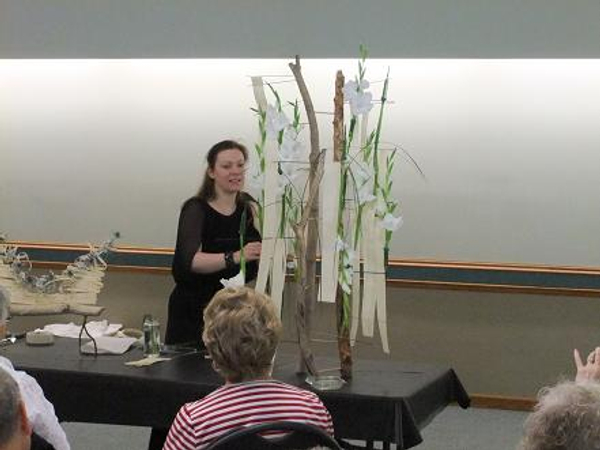 Gladiolus on a three legged armature.