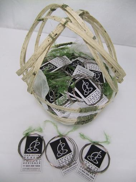 Wire favors for the members of the BC Floral Art Society.