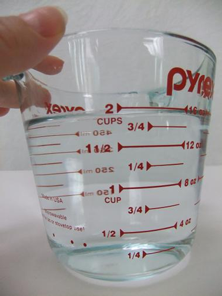 Measure two cups of water.