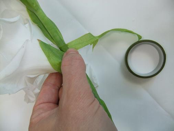 Wrap the stem with florist tape.