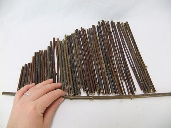 Cut sticks from small to large.