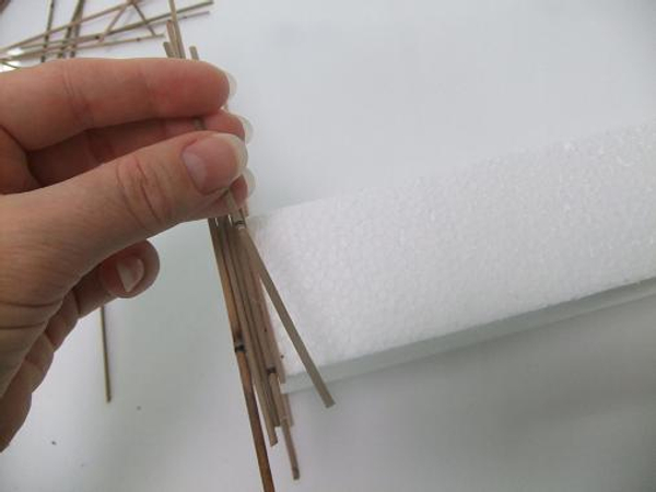 Glue Mikado Reeds to a block of Styrofoam
