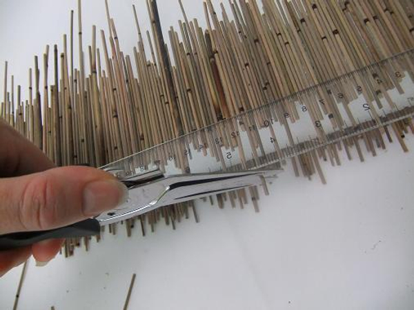 Measure the bottom of the Mikado Reeds to make sure the longest reeds are all the same length.