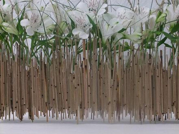 Mikado reeds and Alstroemeria Floral Art design.