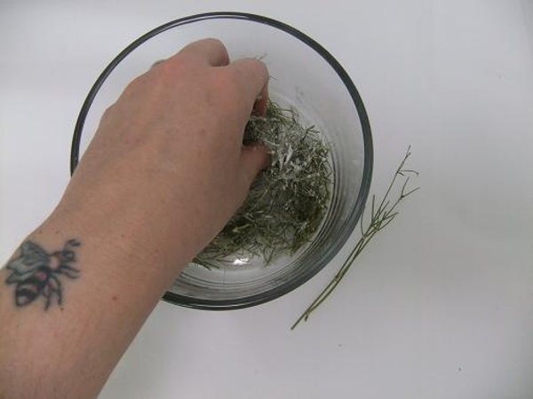 Mix the glue, sticks and water. Mix the glue, sticks and water.