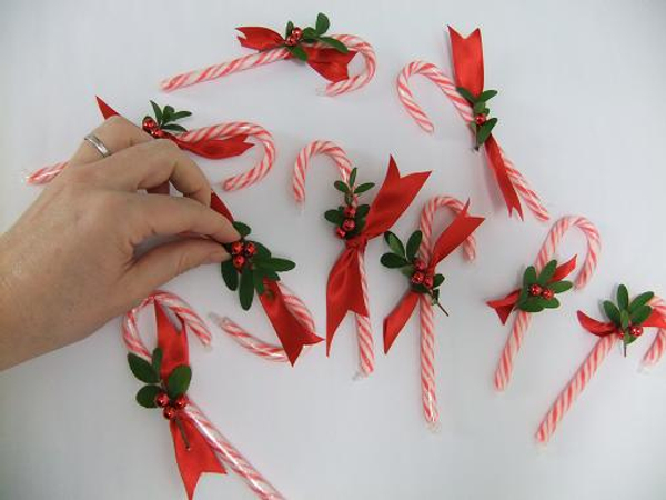 Add a few more beads to make each candy cane look slightly different