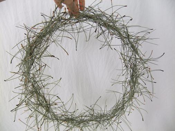 Piled Pine Needle Tabletop Wreath ready to design with