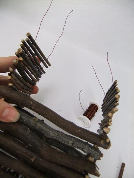 Stack twigs to create a lid.