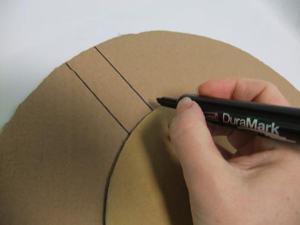 Draw a smaller circle in the middle of the big circle