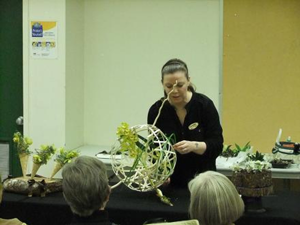 Weaving in ripped leaves.