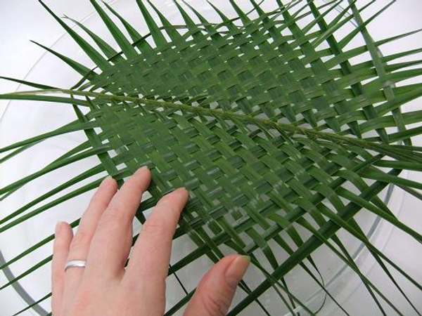 Two woven palm leaves ready to design with.