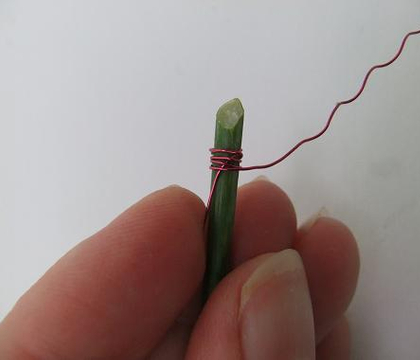 Wrap a twig with wire
