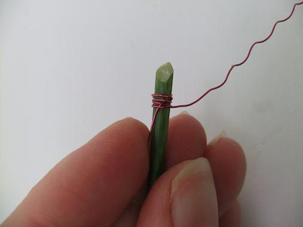 Wrap the wire over the flat bit