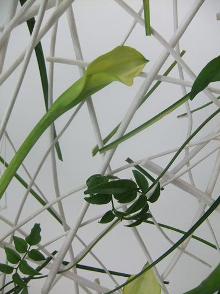 Stacked twigs and calla rectangle