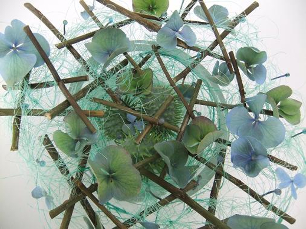 Hydrangea and ornamental cucumbers