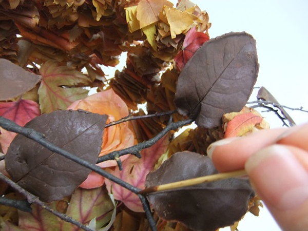 Use a tiny drop of melted chocolate to set the leaf in place in the design.jpg