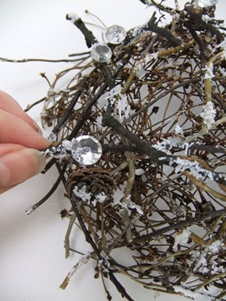 The wood glue dries clear leaving the wax snow securely in place The wood glue dries clear leaving the wax snow securely in place