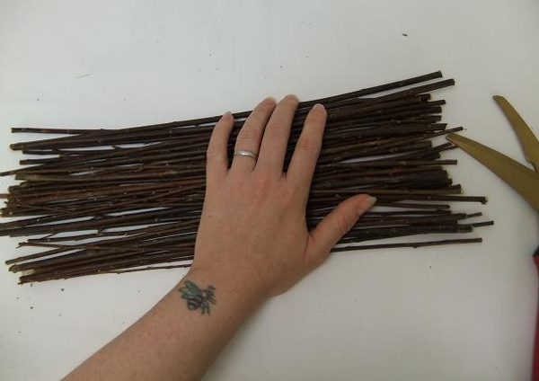 Cut a few twigs to the same length Cut a few twigs to the same length