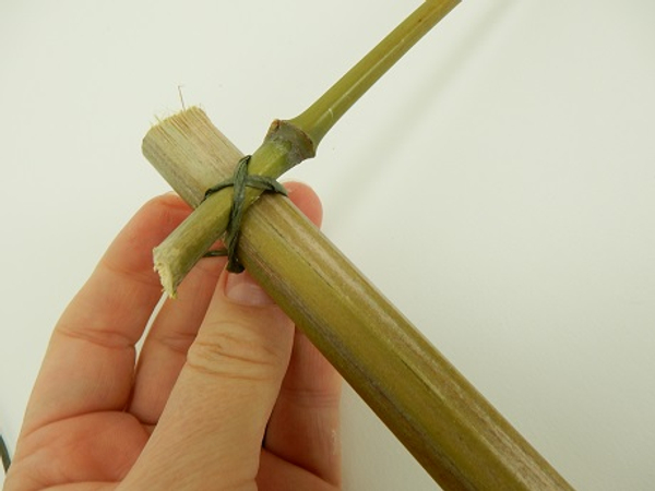 Latch the bamboo together with bind wire.