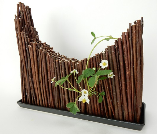 Stuck stick floral art design