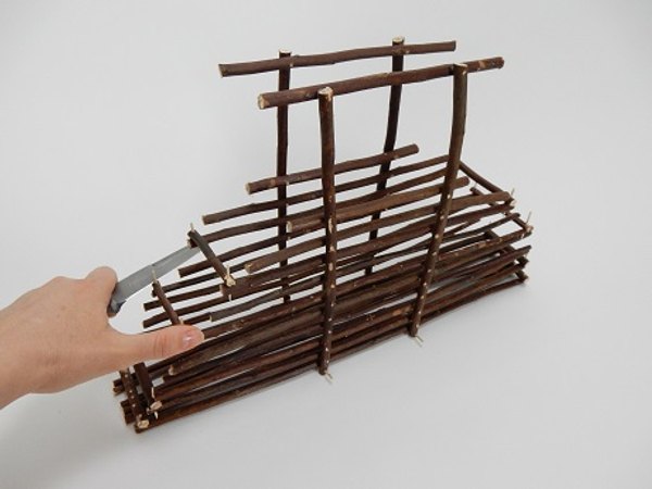 Allow the glue to set and trim all the remaining skewers Allow the glue to set and trim all the remaining skewers