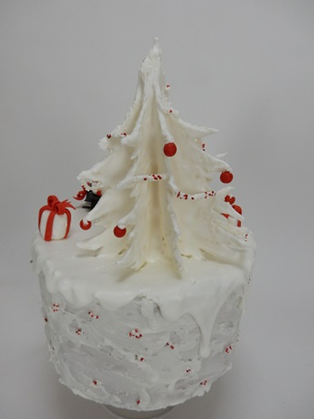 Marzipan and icing Christmas tree