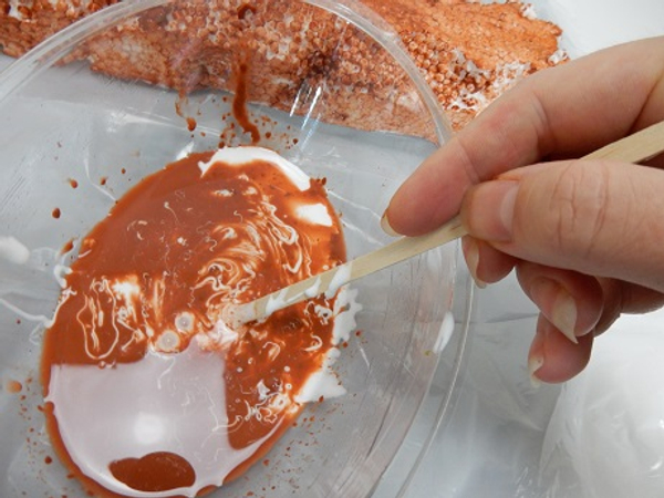 Mix to create a runny brown glue.