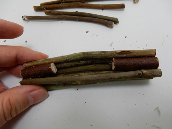 This creates a hollowed out twig bundle. This creates a hollowed out twig bundle.
