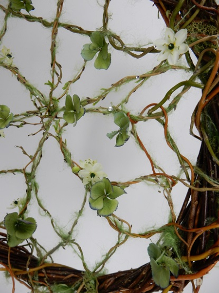 Chincherinchee, willow and hydrangea dream-catcher