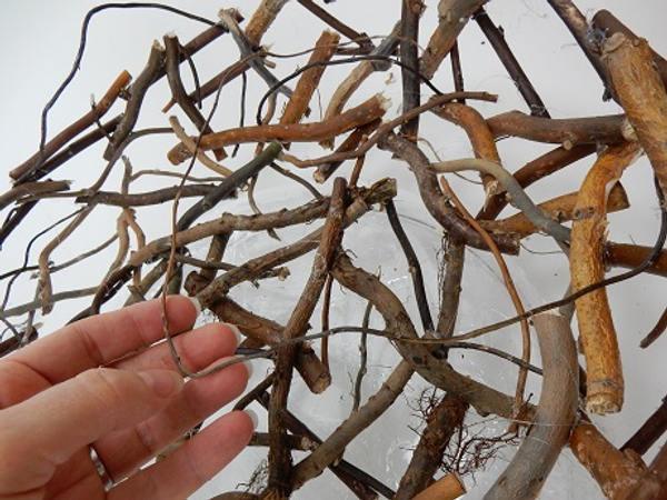 Glue in a few wild twigs to break the neat bowl shape and make it look more natural