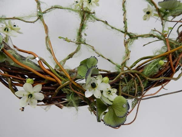 Ornithogalum, willow and dried hydrangea web