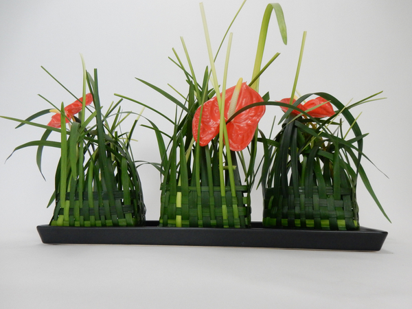 Anthurium basket floral art design
