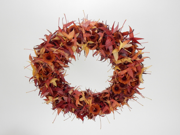 Rusty Autumn leaf wreath