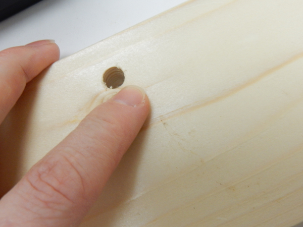 Clear out the hole before fitting the dowels