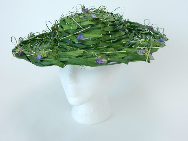 Lily grass and hydrangea hat