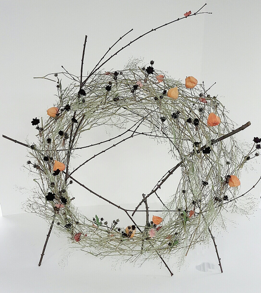 Chocolate cosmos wreath